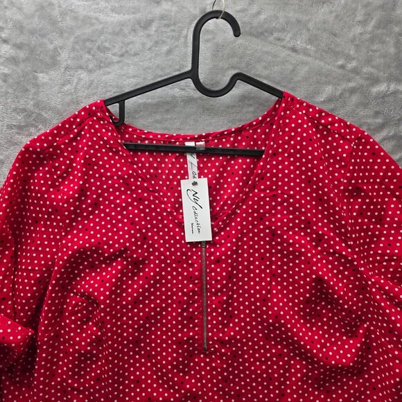 NY Collection Polka Dot Top 2X NWT‎ - Picture 4 of 12